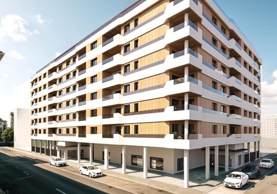 Infografía del residencial Lubens Farnesio de 80 viviendas.