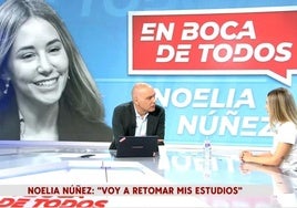 Noelia Núñez con Nacho Abad en el programa 'En boca de todos'.