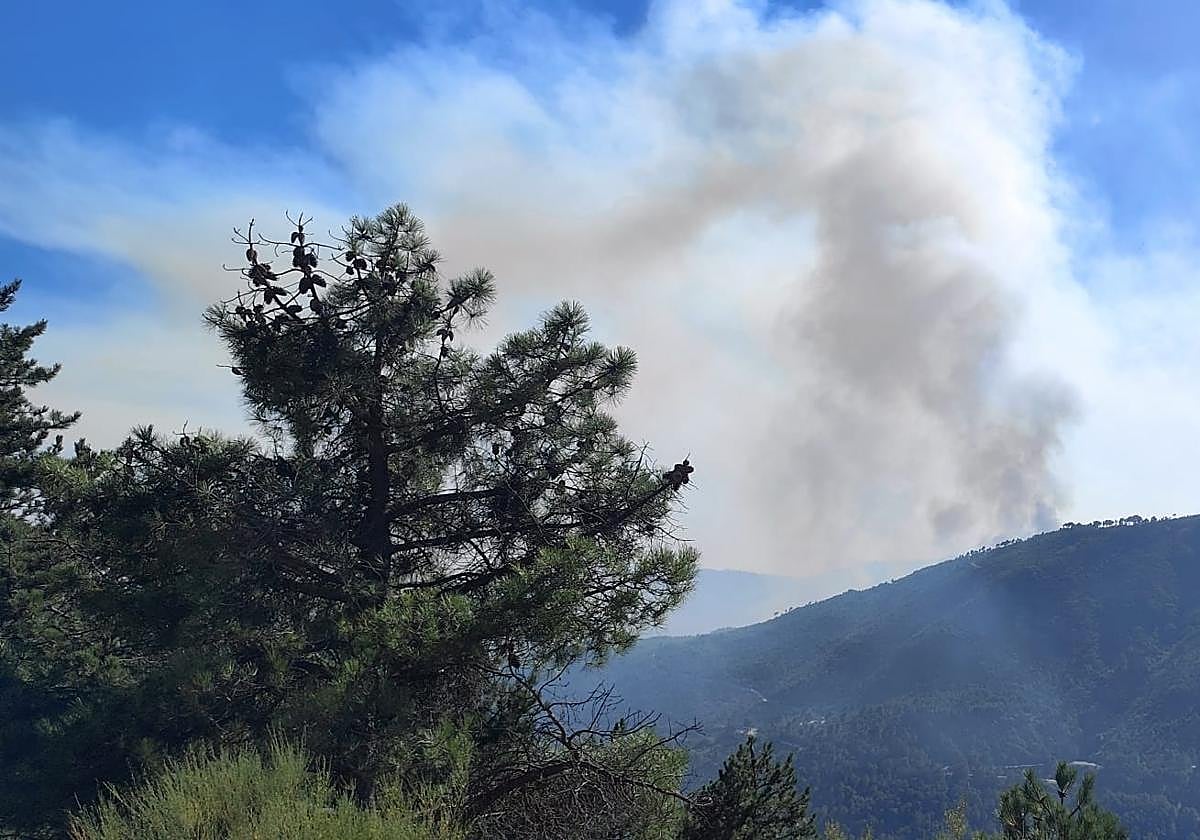 La evolución del fuego de Mombeltrán «no es halagüeña», con focos secundarios y 500 hectáreas afectadas