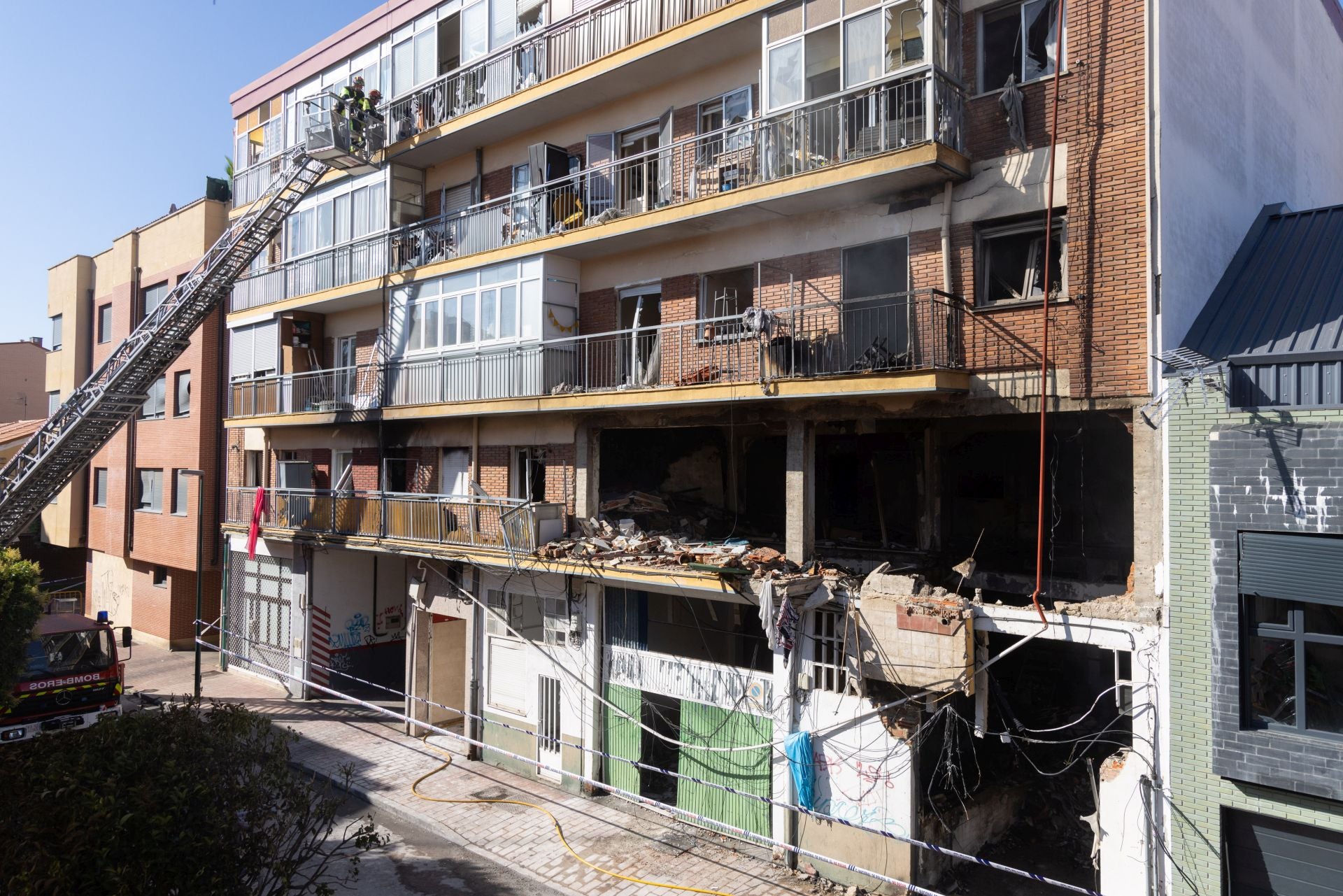 El edificio de Goya la mañana siguiente de la explosión.