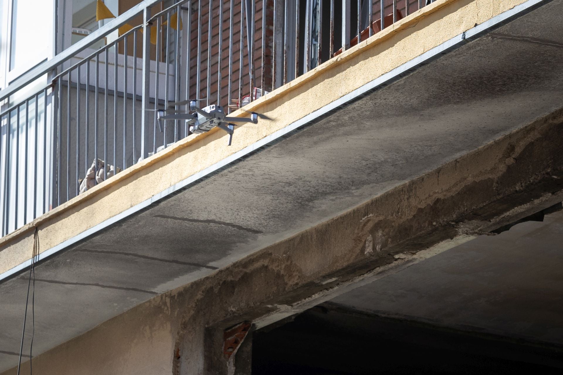 La Policía Municipal utiliza un dron para evaluar los daños el 3 de agosto.