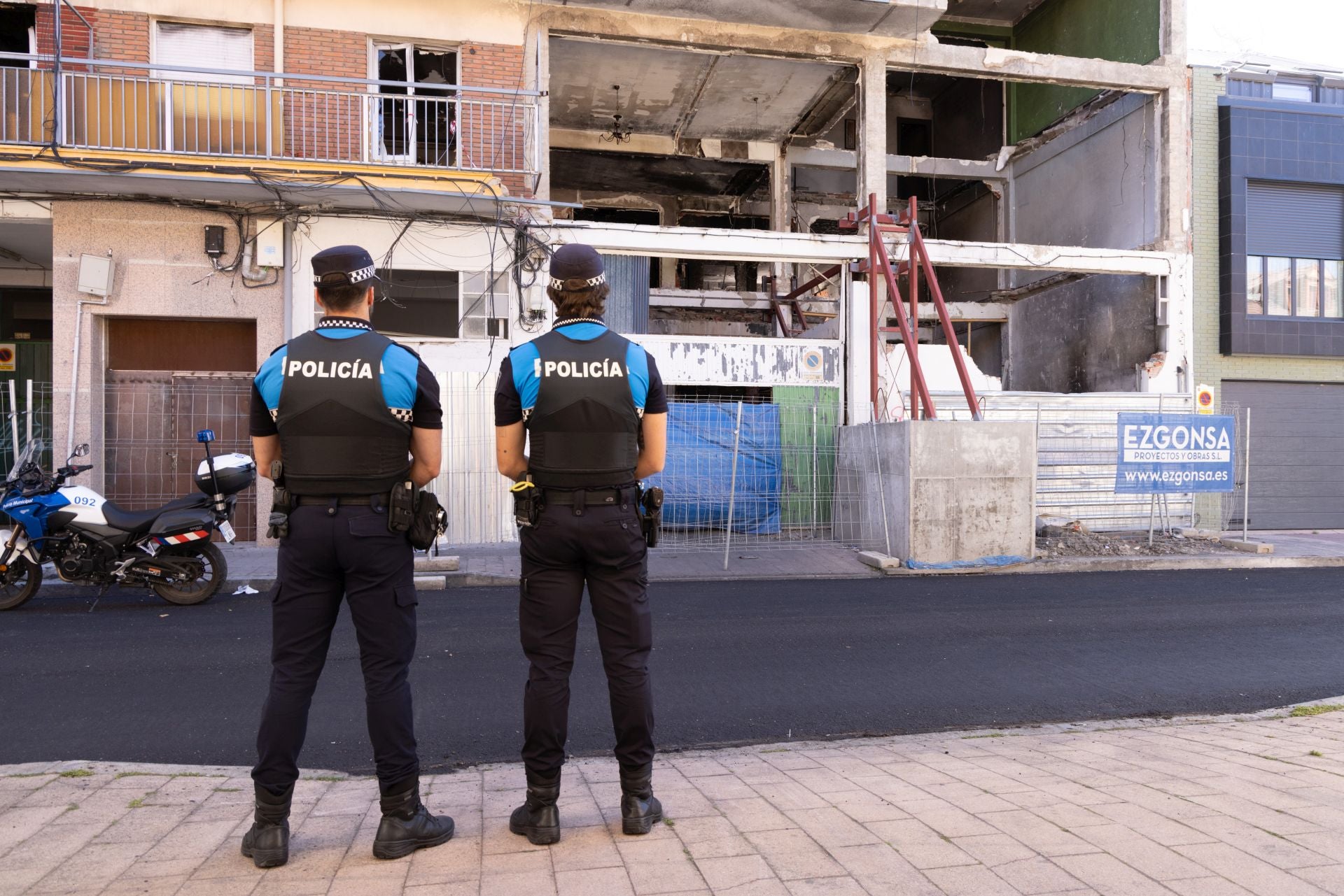 Presencia policial en el edificio de Goya para evitar robos, 25 de mayo de 2024.