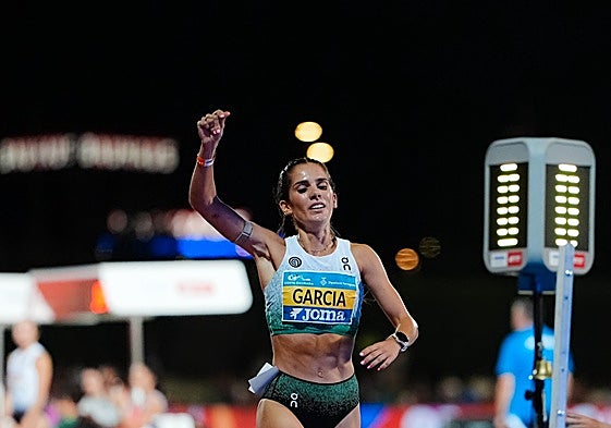 Marta García, tras lograr la victoria en los 5.000m del Campeonato de España