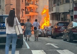 Explosión de una tubería de gas en Zamora capital este viernes.