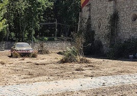 Parte del escenario montado para la serie en el entorno de la plaza de toros.