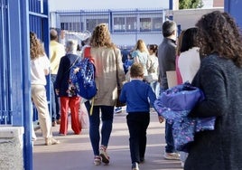 Vuelta al cole en un colegio de Valladolid en un curso anterio.