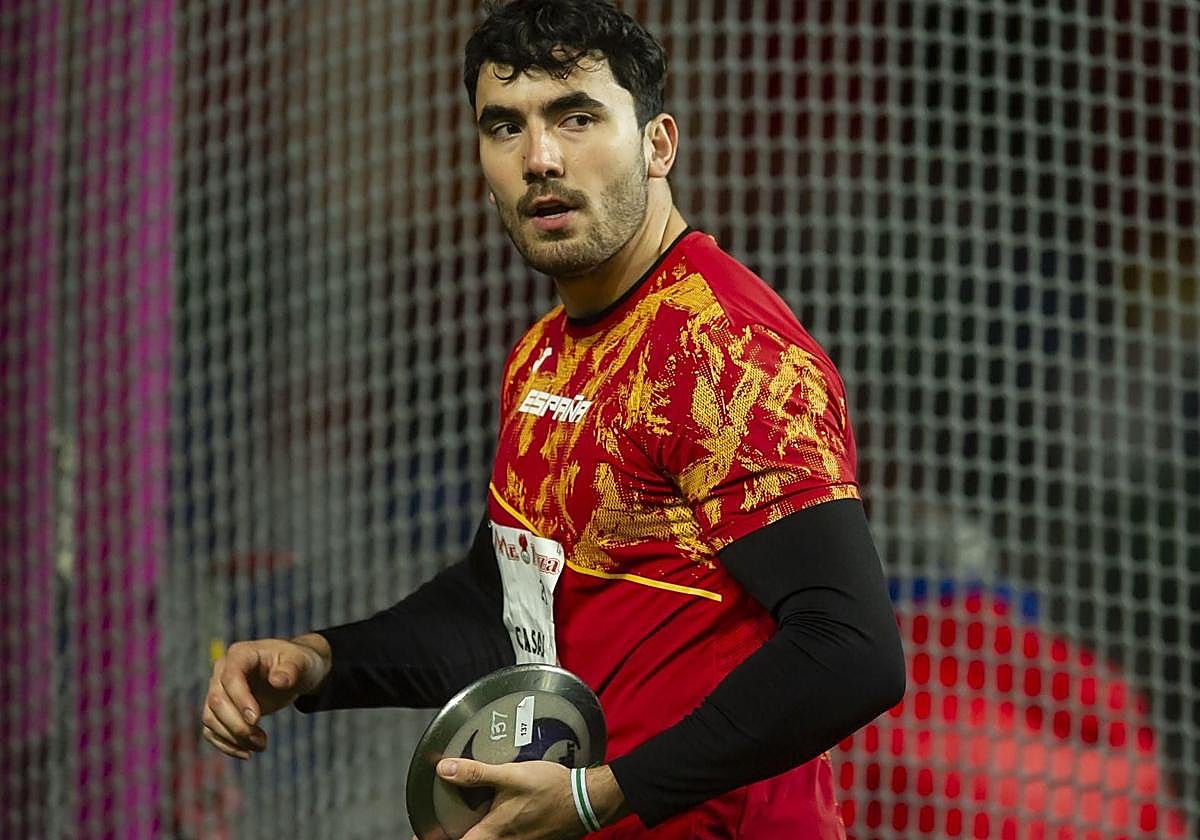 El lanzador de disco, Diego Casas, en un campeonato.