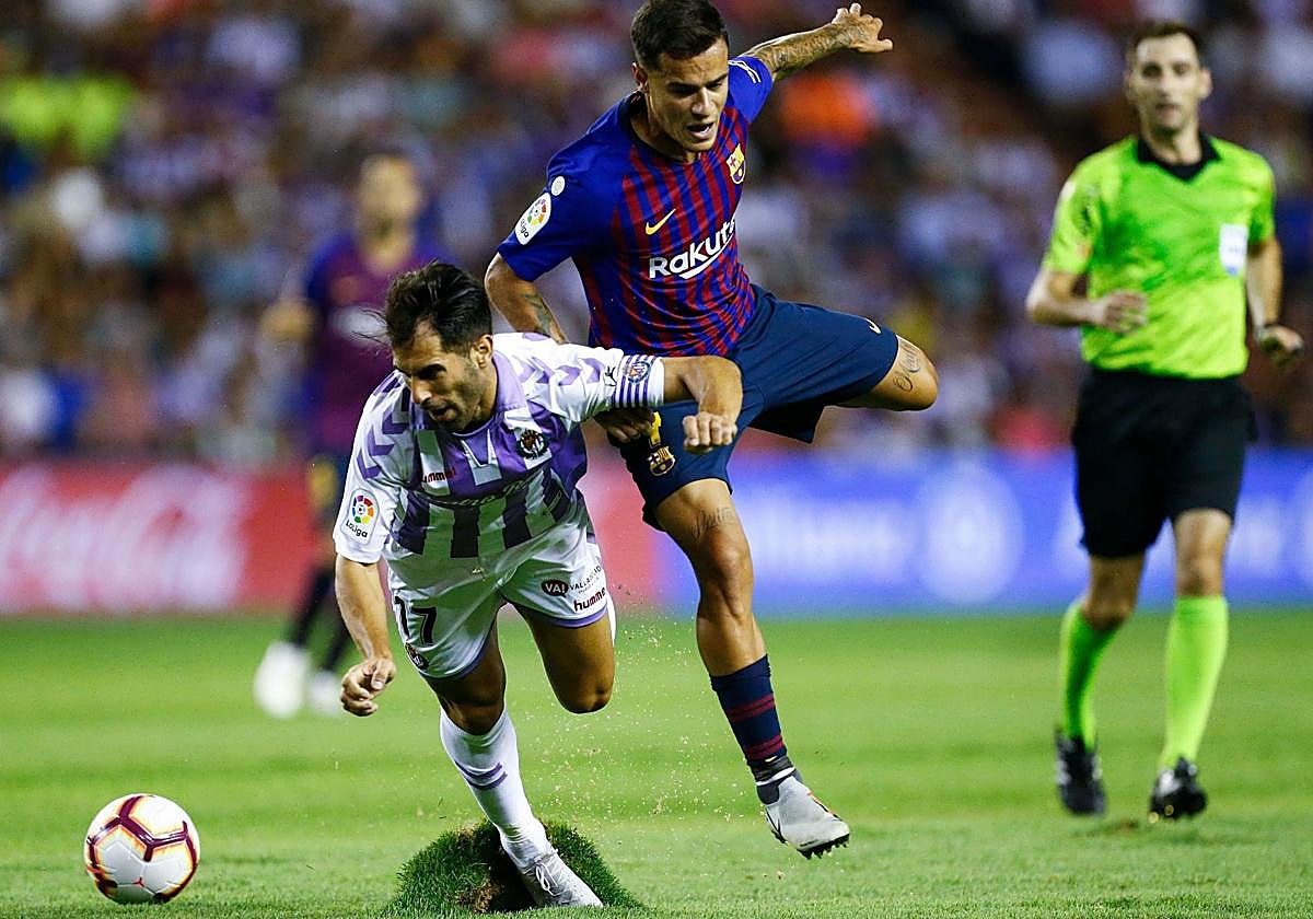 El césped del José Zorrilla en un partido ante el FC Barcelona en 2018.