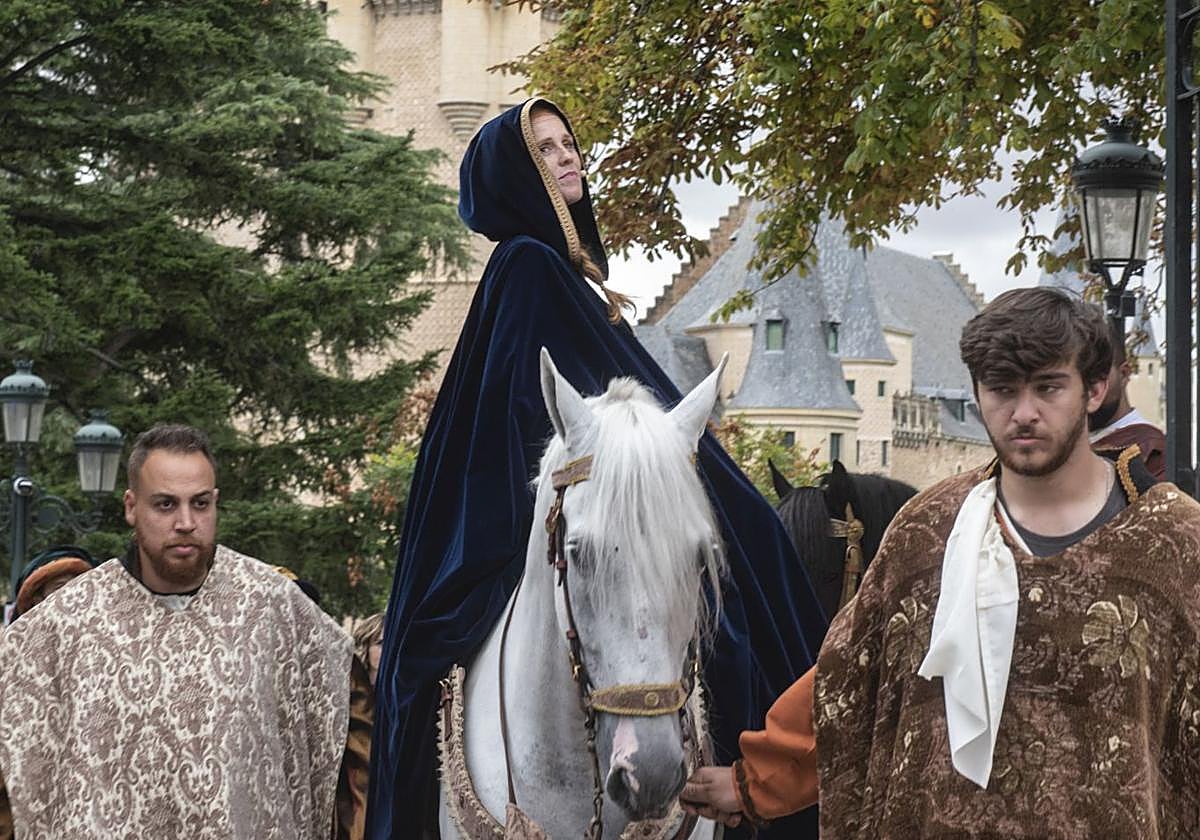 La actriz María Castro, durante la recreación de octubre de 2024.