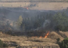 Incendio de este viernes a las afueras de Segovia