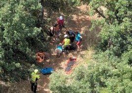 Rescate de la mujer en un paraje cerca de Riaza.