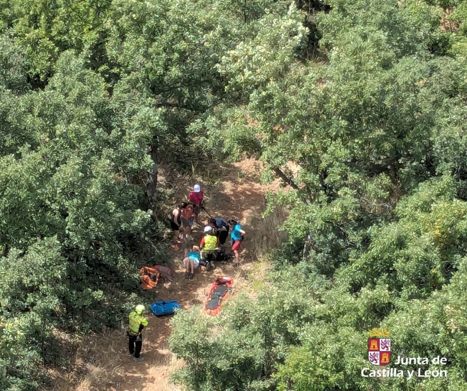 Rescate de la mujer en un paraje cerca de Riaza.