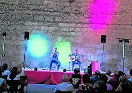 Fede Aguado y Danny del Toro, durante su concierto en el castillo de Montealegre