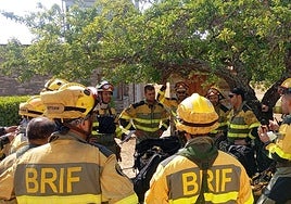Reunión de bomberos de la BRIF de Tabuyo en Llamas de Cabrera.