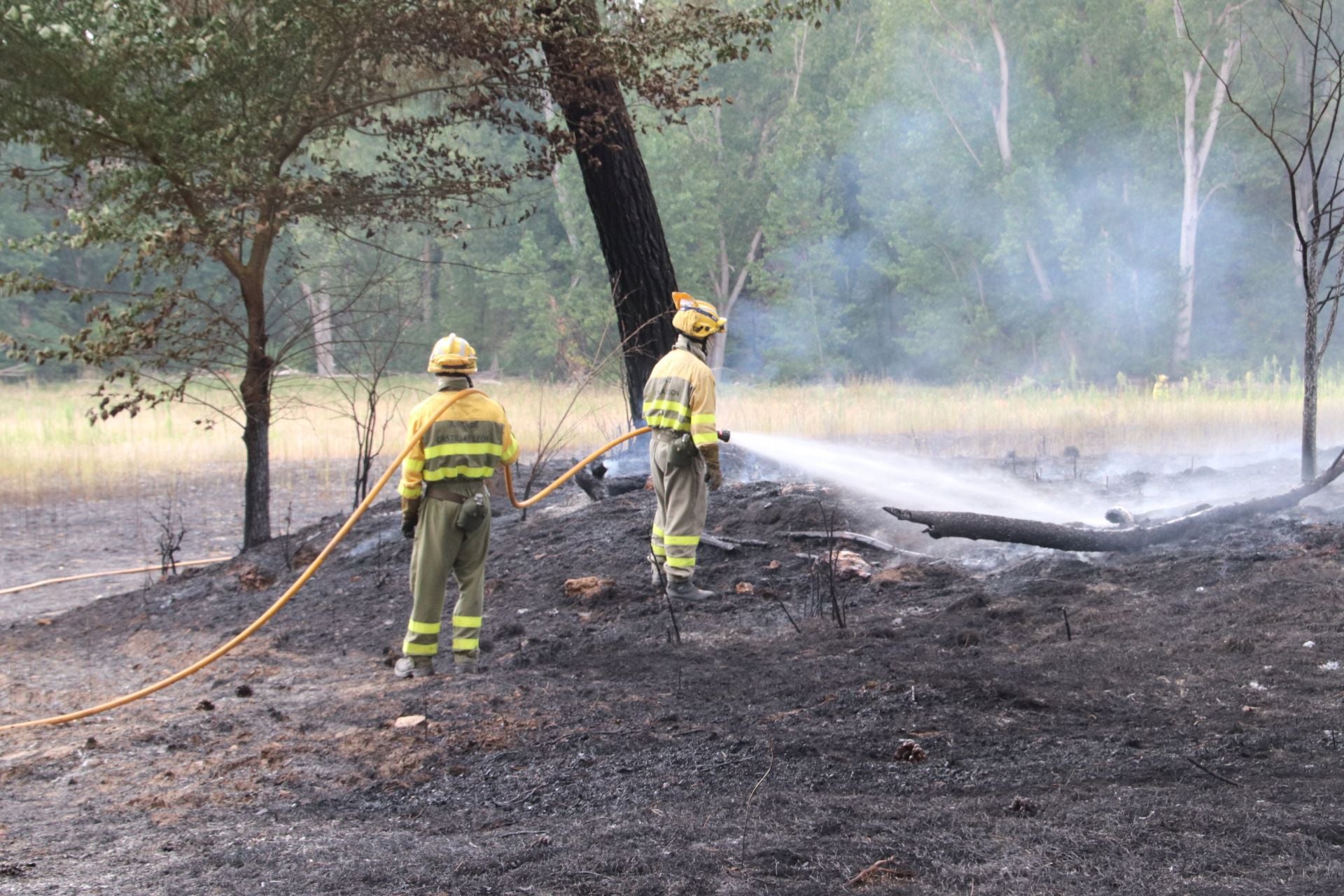 Fotos del incendio en Cuéllar junto al río Cega