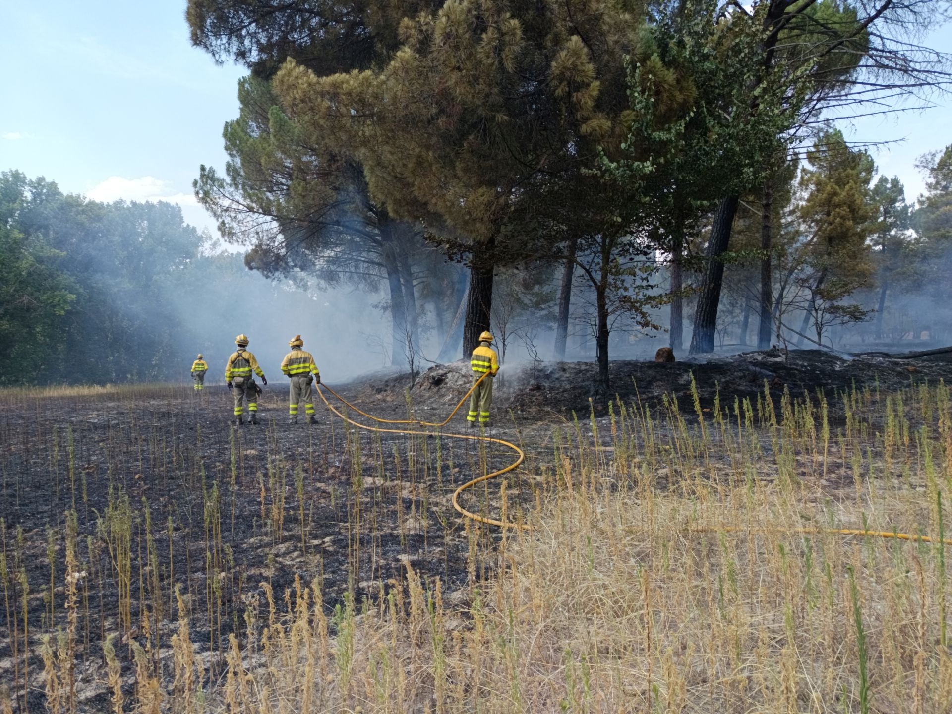 Fotos del incendio en Cuéllar junto al río Cega
