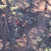Rescate del hombre en las inmediaciones del Chorro de La Granja.