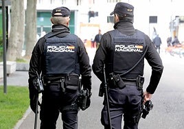 Agentes de la Policía Nacional en el centro de Valladolid, en imagen de archivo.