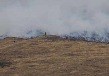 El fuego, de cerca en Peña Carazo, en la Montaña Palentina
