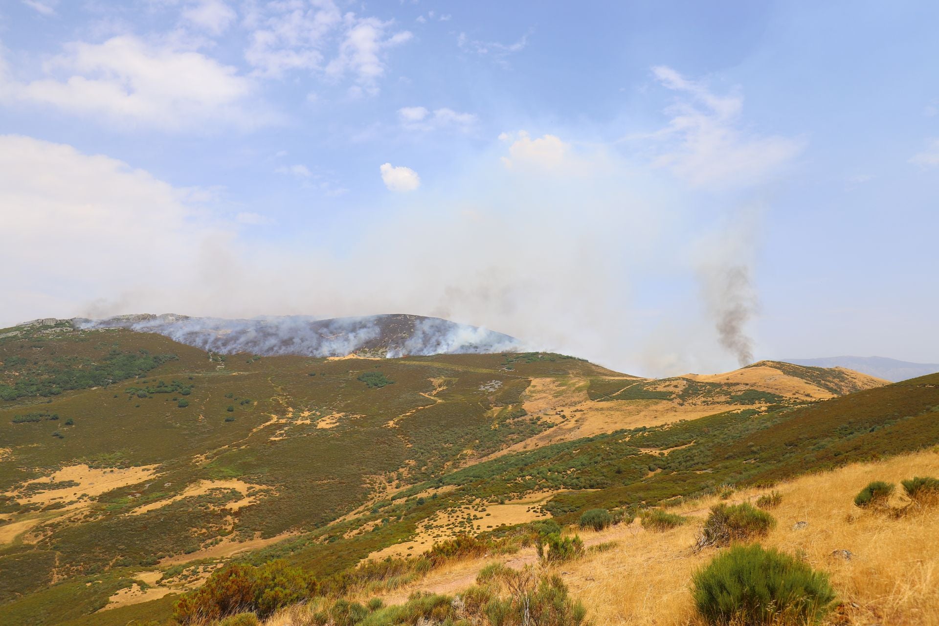 El fuego, de cerca en Peña Carazo, en la Montaña Palentina