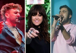 Los cantantes Dani Fernández, Vanesa Martín y Beret.