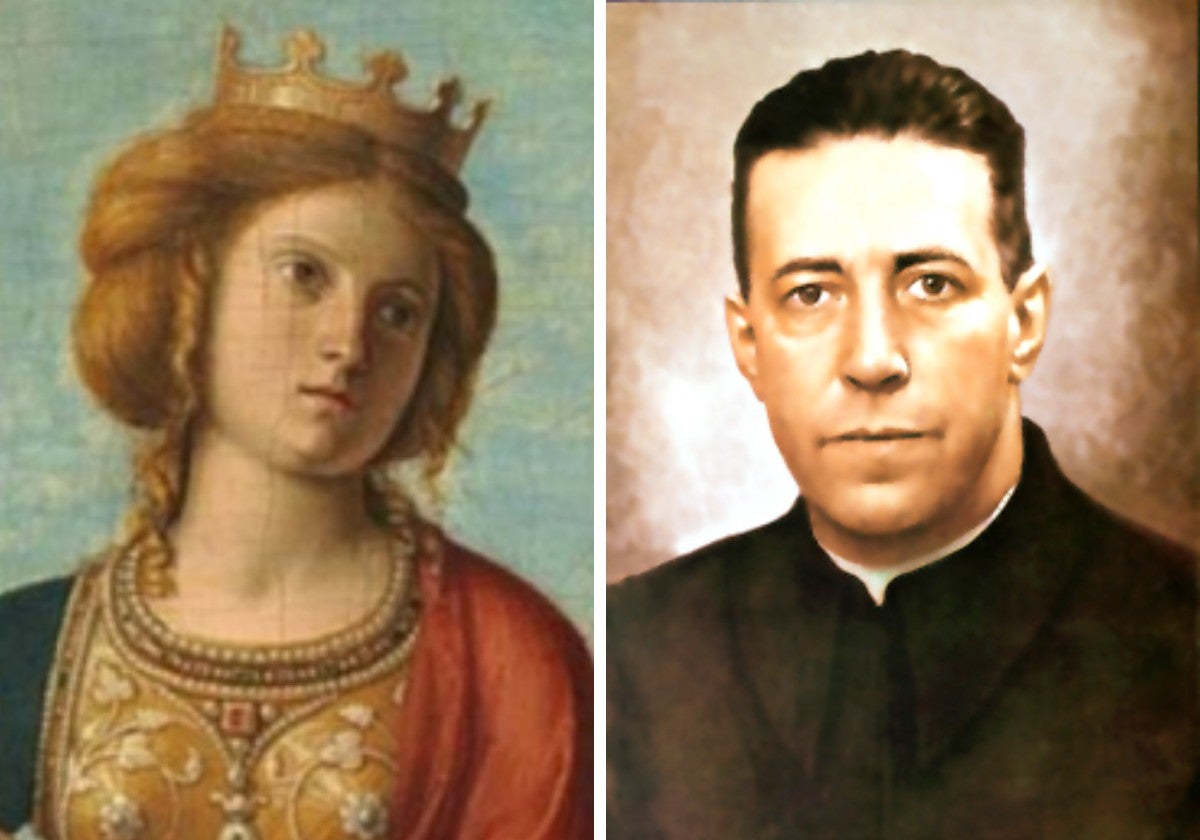 Santa Elena de Constantinopla y San Alberto Hurtado.