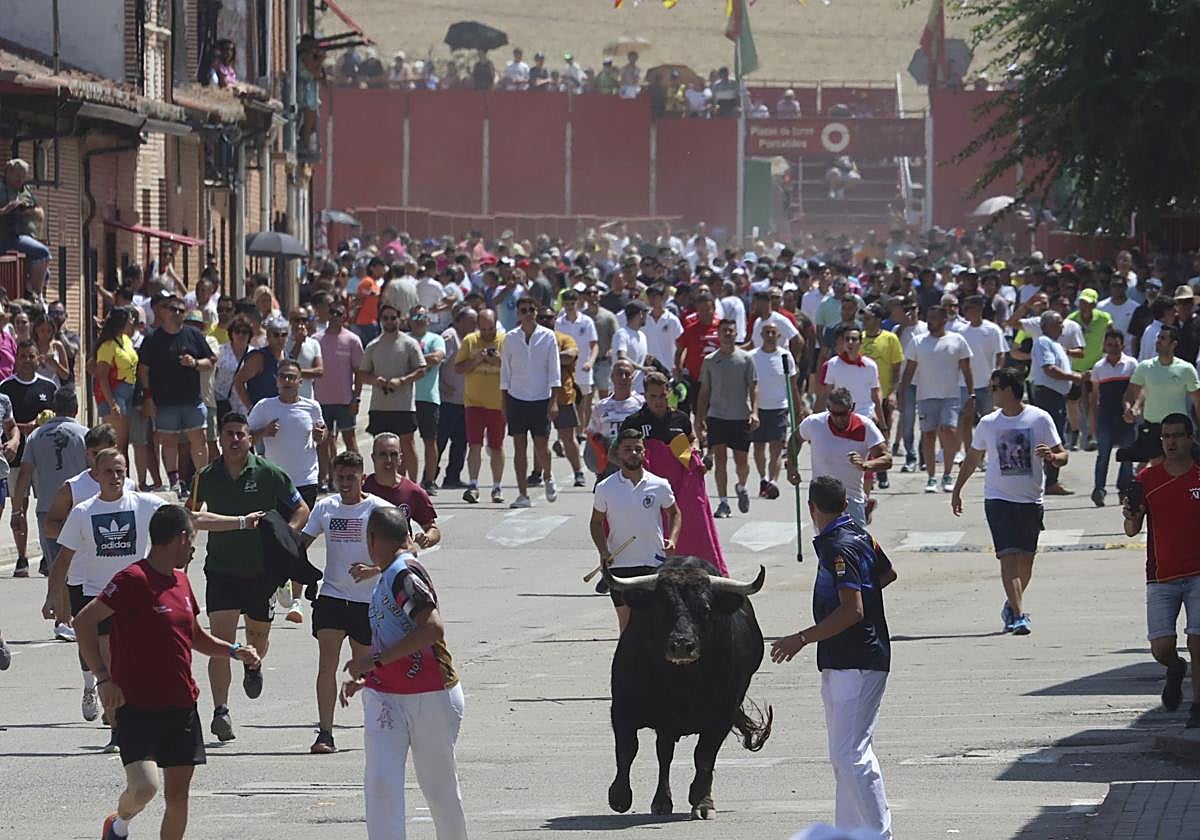 Cientos de corredores acompañan a 'Pitillero' en su recorrido por las calles de Rueda.