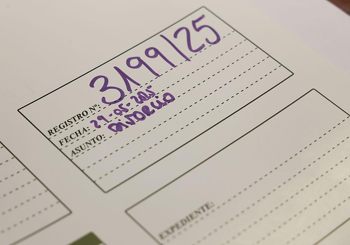 Detalle de un expediente de divorcio.