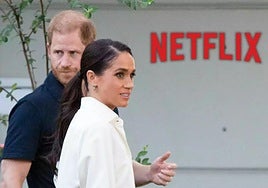 Hary y Meghan Markle, a la llegada a la sede de Netflix.