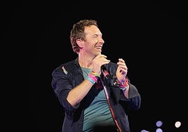 Chris Martin, en uno de los conciertos de Coldplay.