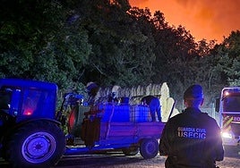 Labores de la Guardia Civil a última hora de la noche del miércoles en Moncabril.
