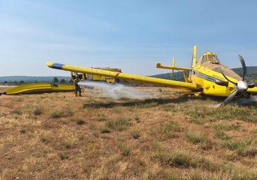 Aterrizaje de emergencia de un hidroavión que luchaba contra los incendios en Zamora