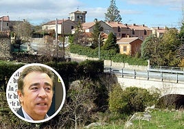 En grande, vista general de Ortigosa del Monte; en pequeño, el alcalde Juan Carlos Cabrejas.