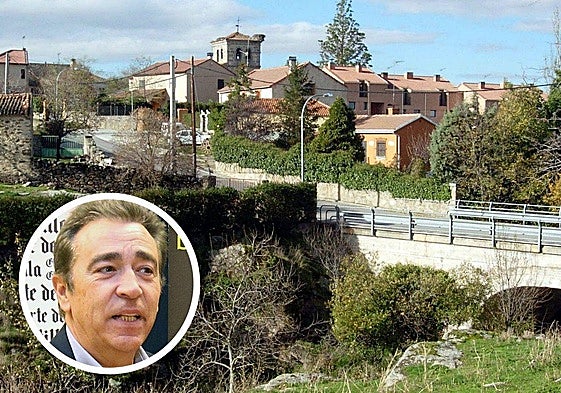 En grande, vista general de Ortigosa del Monte; en pequeño, el alcalde Juan Carlos Cabrejas.