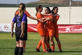 Las jugadoras del Parquesol celebran uno de los goles.