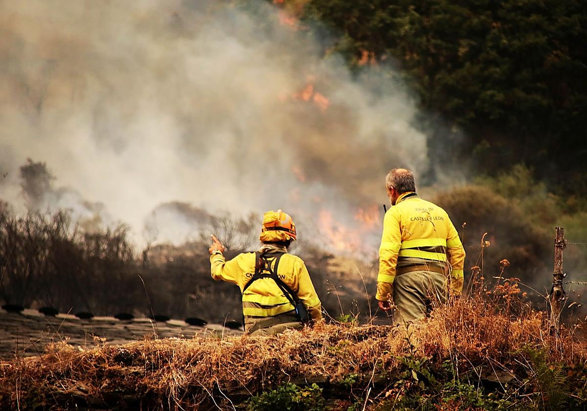 Incendio forestal en la provincia de León el pasado 17 de agosto.