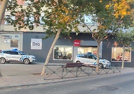 Agentes de la Policía Municipal en el DIA del paseo de Farnesio en la tarde del sábado.