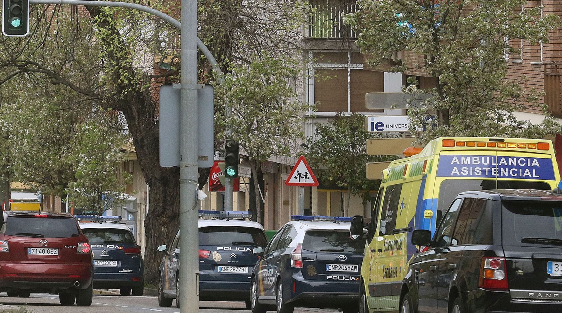 Coches de la Policía Nacional, en el paseo Ezequiel González.