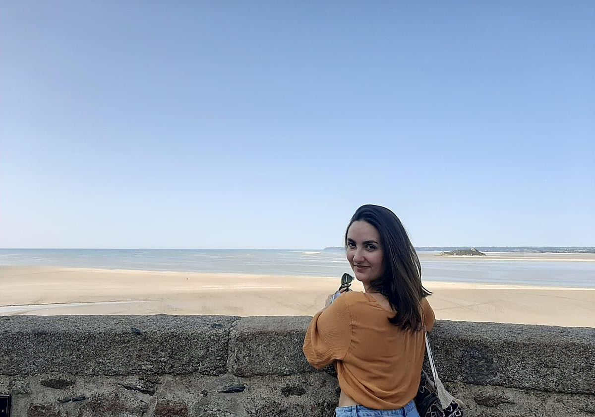 Inés Díez en el Monte Saint-Michel
