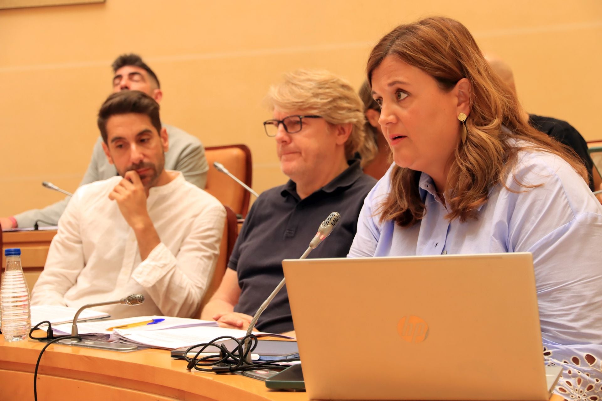 Clara Martín, durante un Pleno del Ayuntamiento de Segovia.