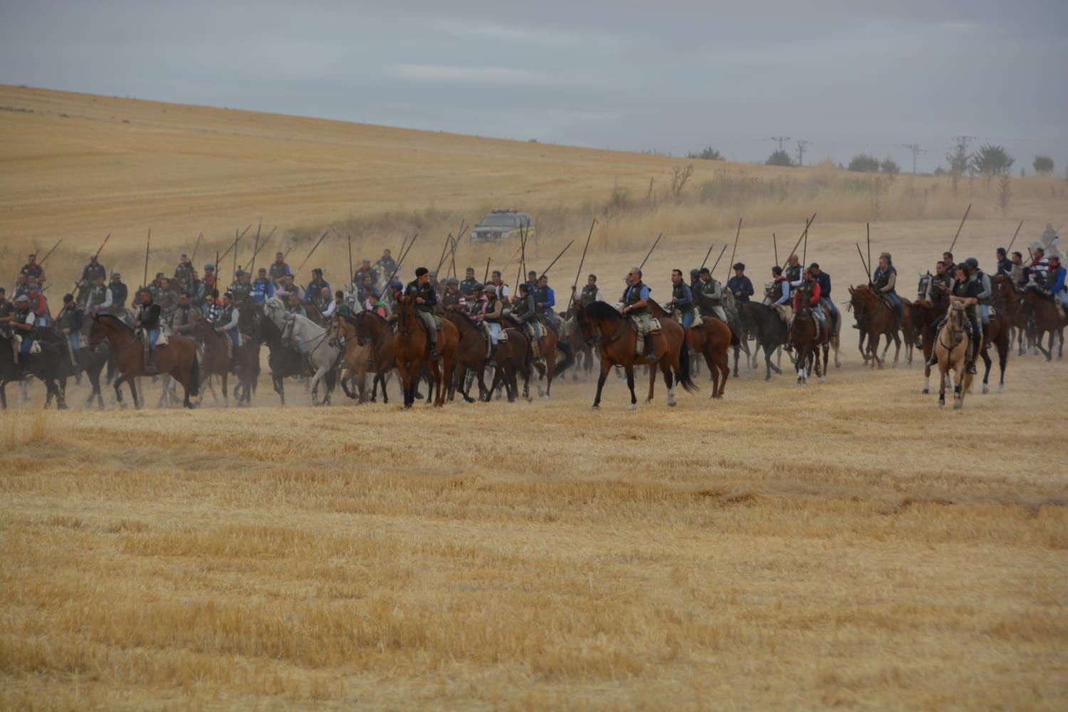 Fotos del tramo por el campo del primer encierro de Cuéllar
