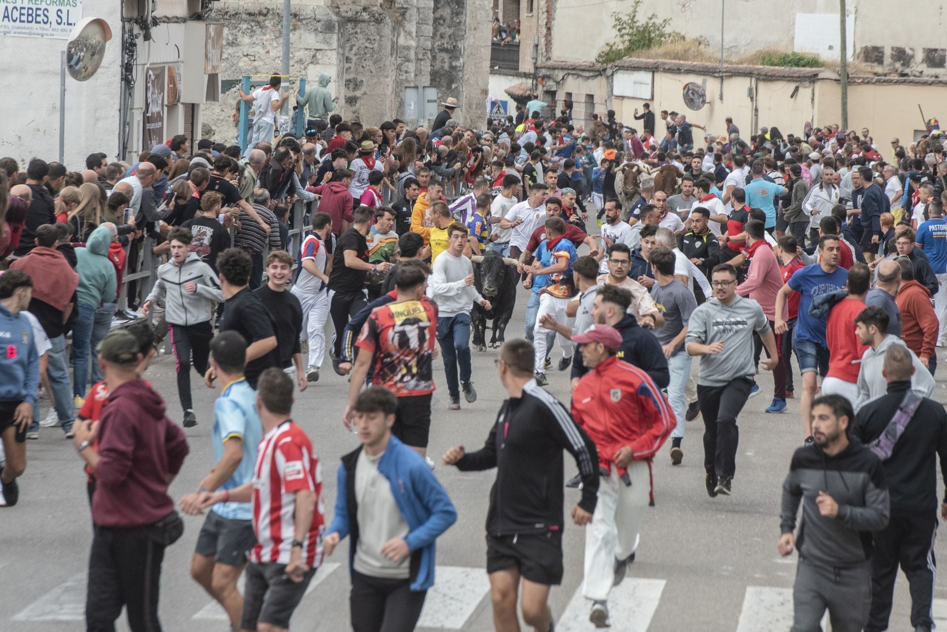Fotos del tramo urbano del primer encierro de Cuéllar