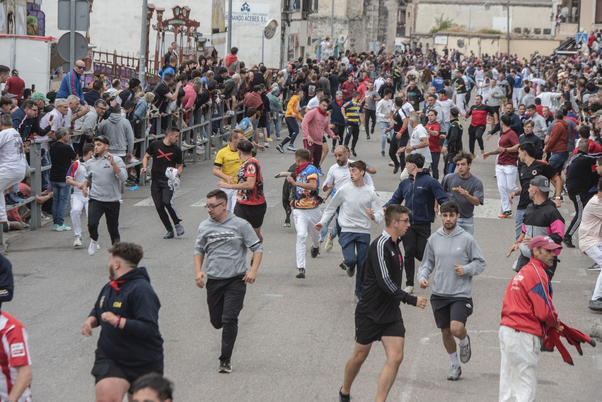 Fotos del tramo urbano del primer encierro de Cuéllar