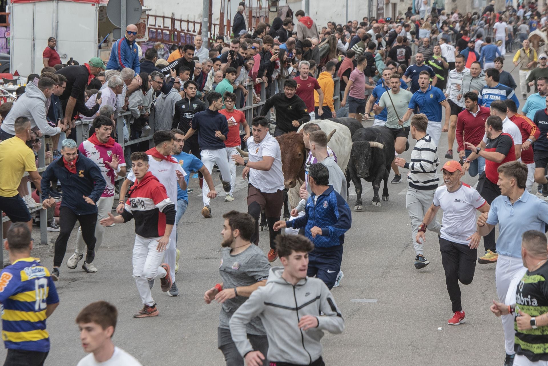 Fotos del tramo urbano del primer encierro de Cuéllar