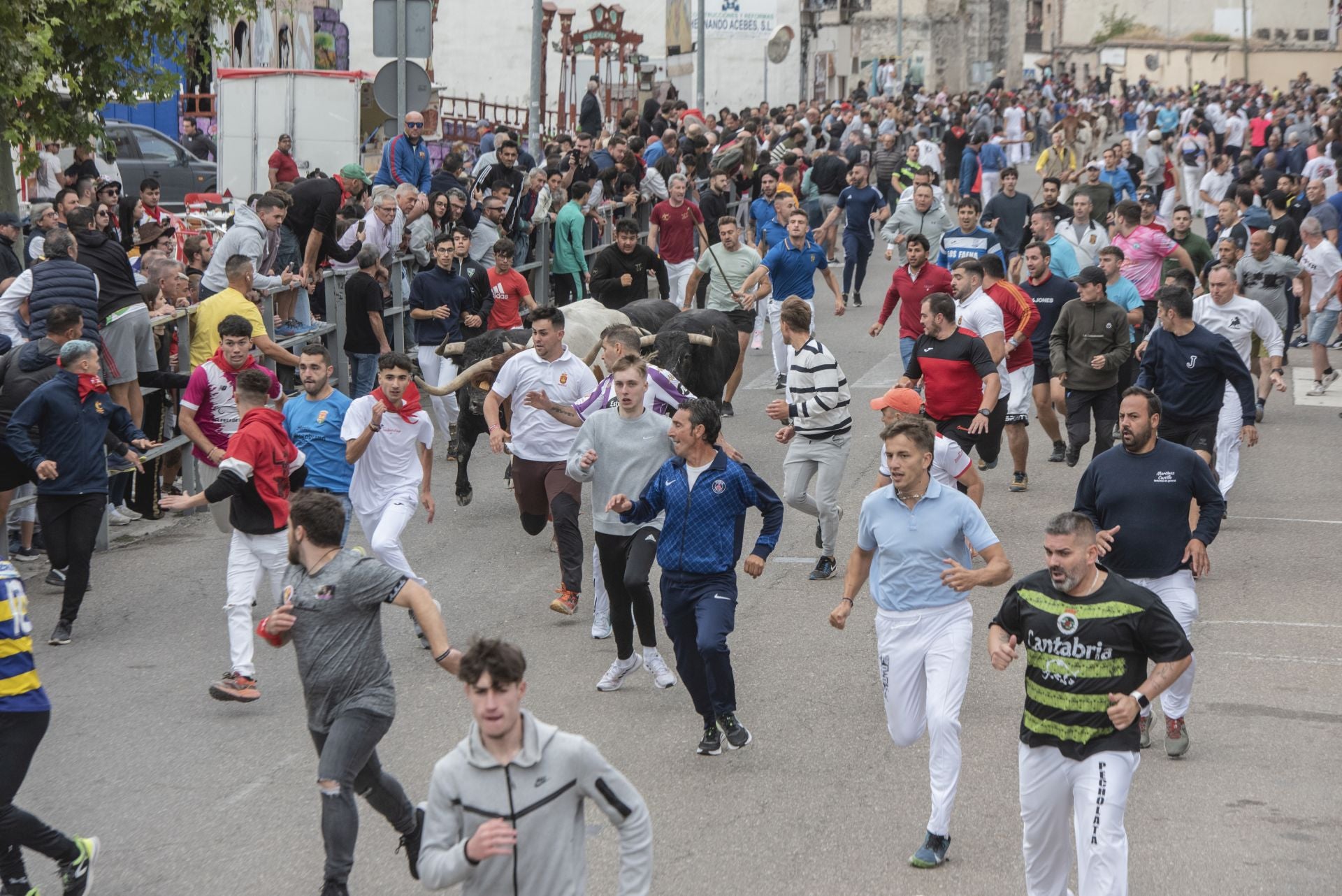 Fotos del tramo urbano del primer encierro de Cuéllar