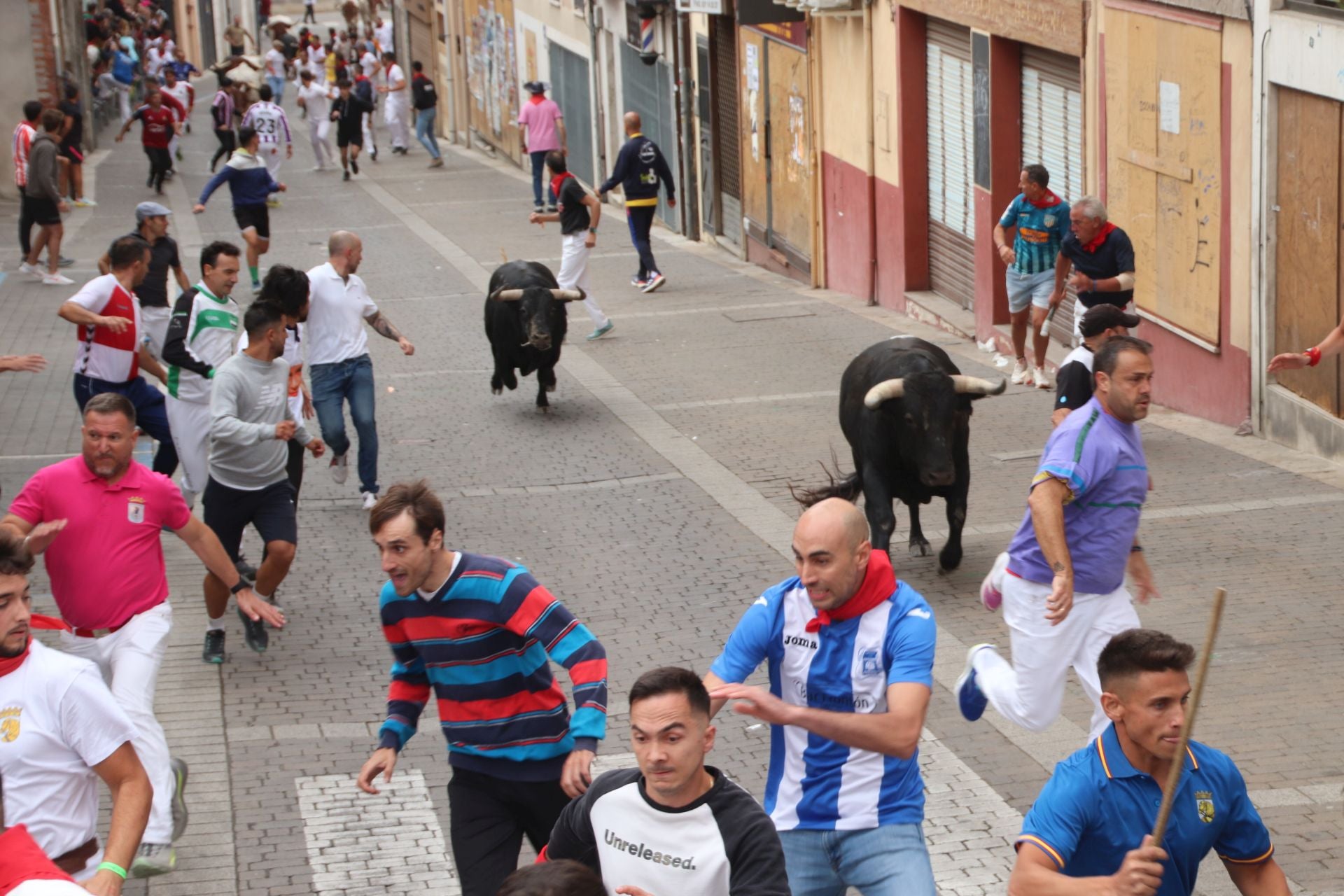 Fotos del tramo urbano del primer encierro de Cuéllar