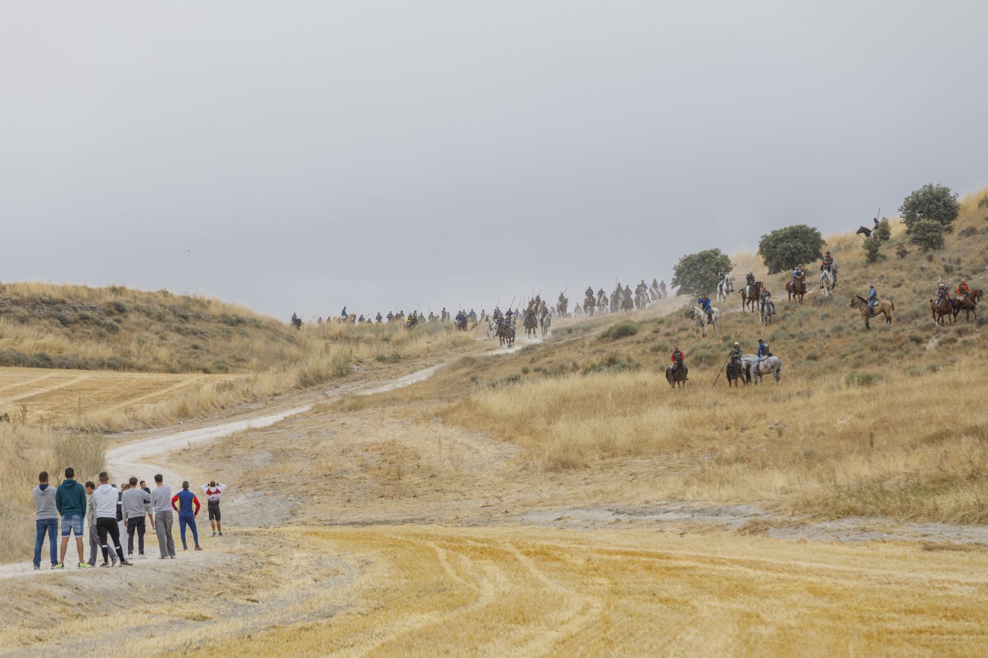 Fotos del tramo por el campo del primer encierro de Cuéllar