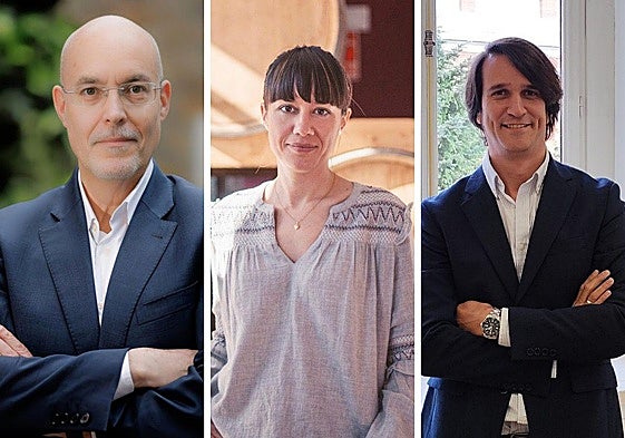 Arturo Pérez de Lucía, director general de AEDIVE, María Sevillano, directora de Sostenibilidad de Bodegas Familiares Matarromera y José Manuel de Millán, gestor de Financiación Sostenible de BBVA en Asturias y Castilla y León