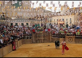 Un festejo celebrado en la plaza de Turégano en fechas anteriores