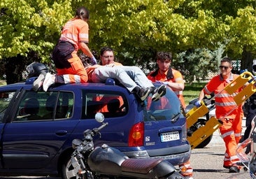 Herido un motorista de 33 años en una colisión con un coche en Valladolid